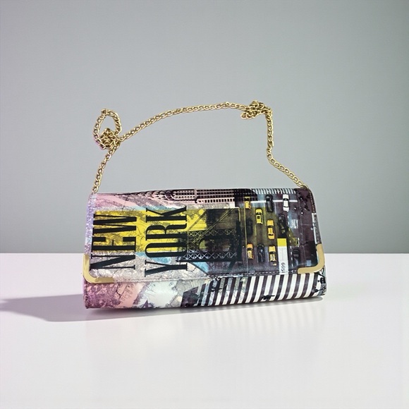Aldo Handbags - Aldo Urban Print Clutch with Gold Chain